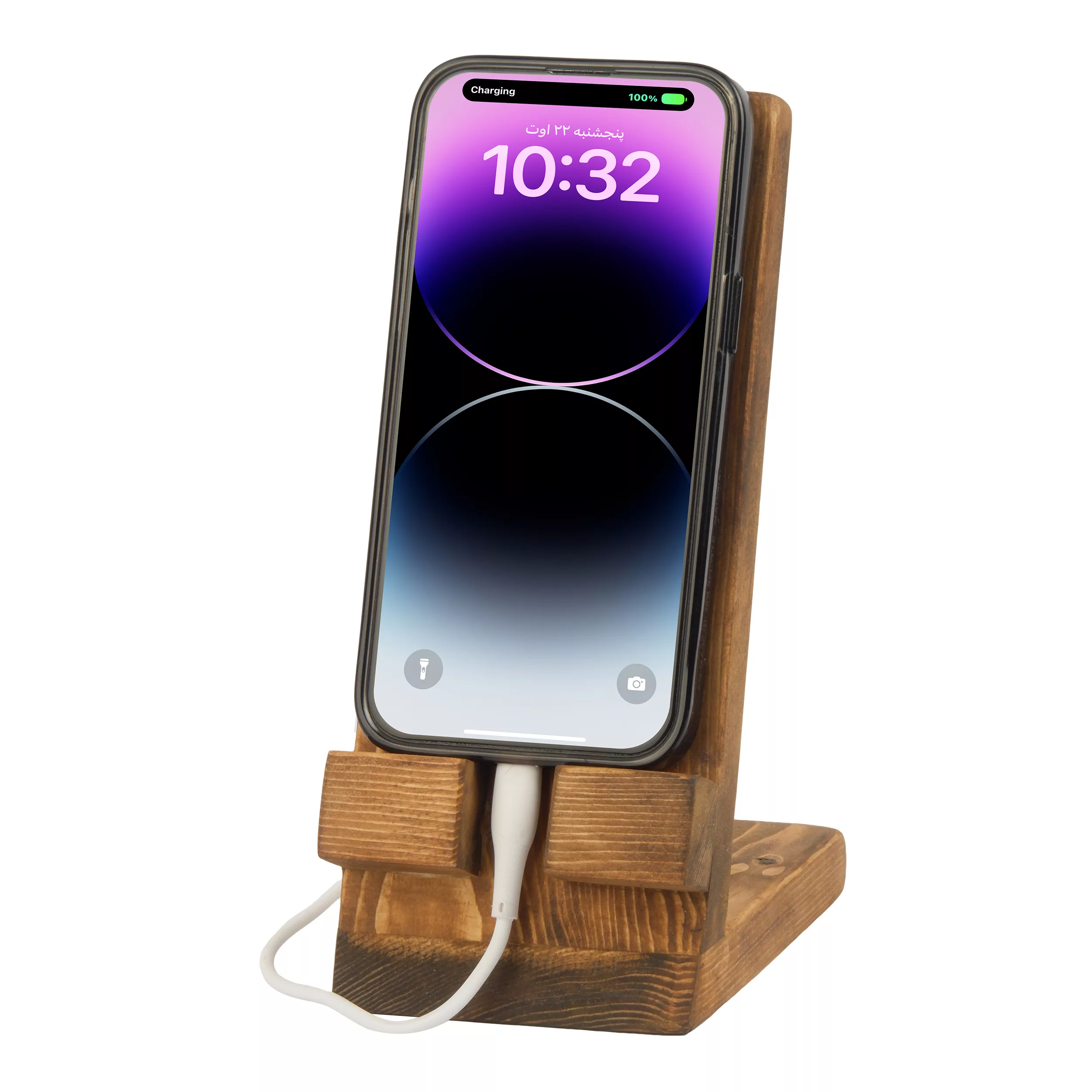 پایه نگهدارنده گوشی موبایل و تبلت مدل استند چوبی