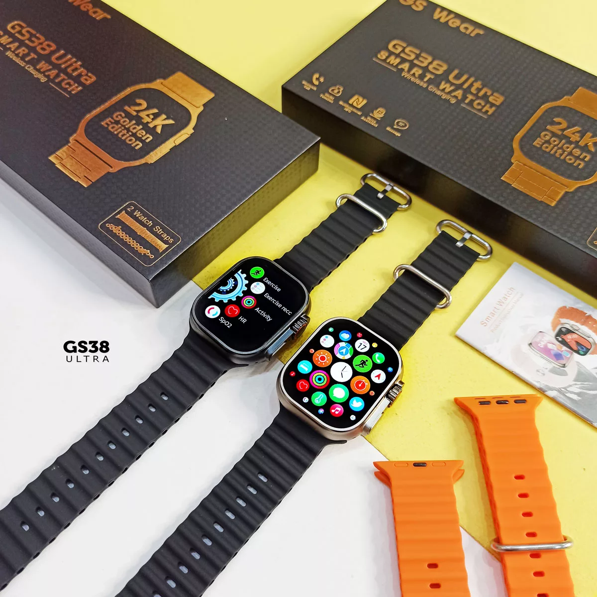 ساعت هوشمند ۴۹ میلی‌متری مدل GS38 ULTRA با دو بند سیلیکونی