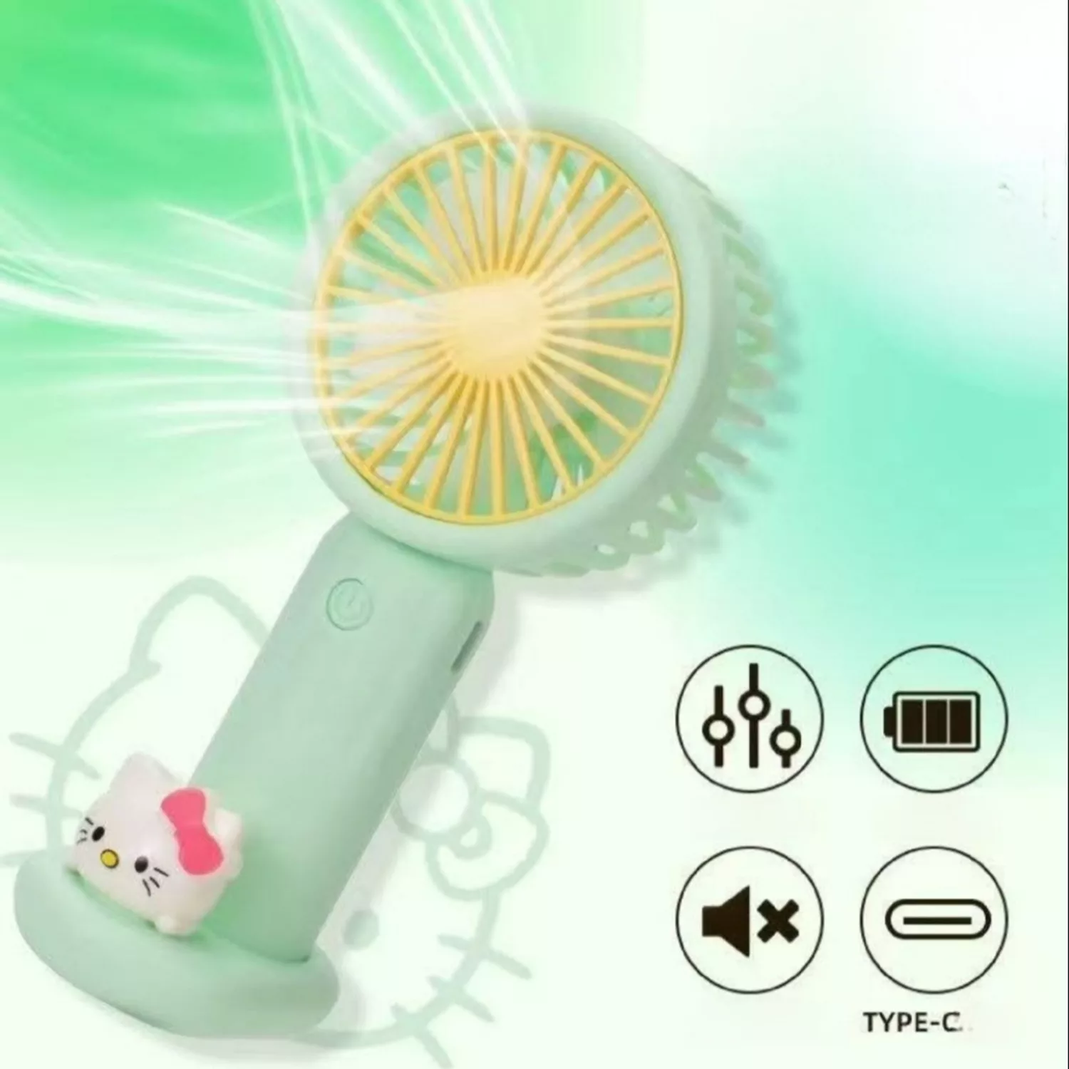 پنکه شارژی مدل کیتی طرح سه حالت باد ظرفیت 400 میلی آمپر