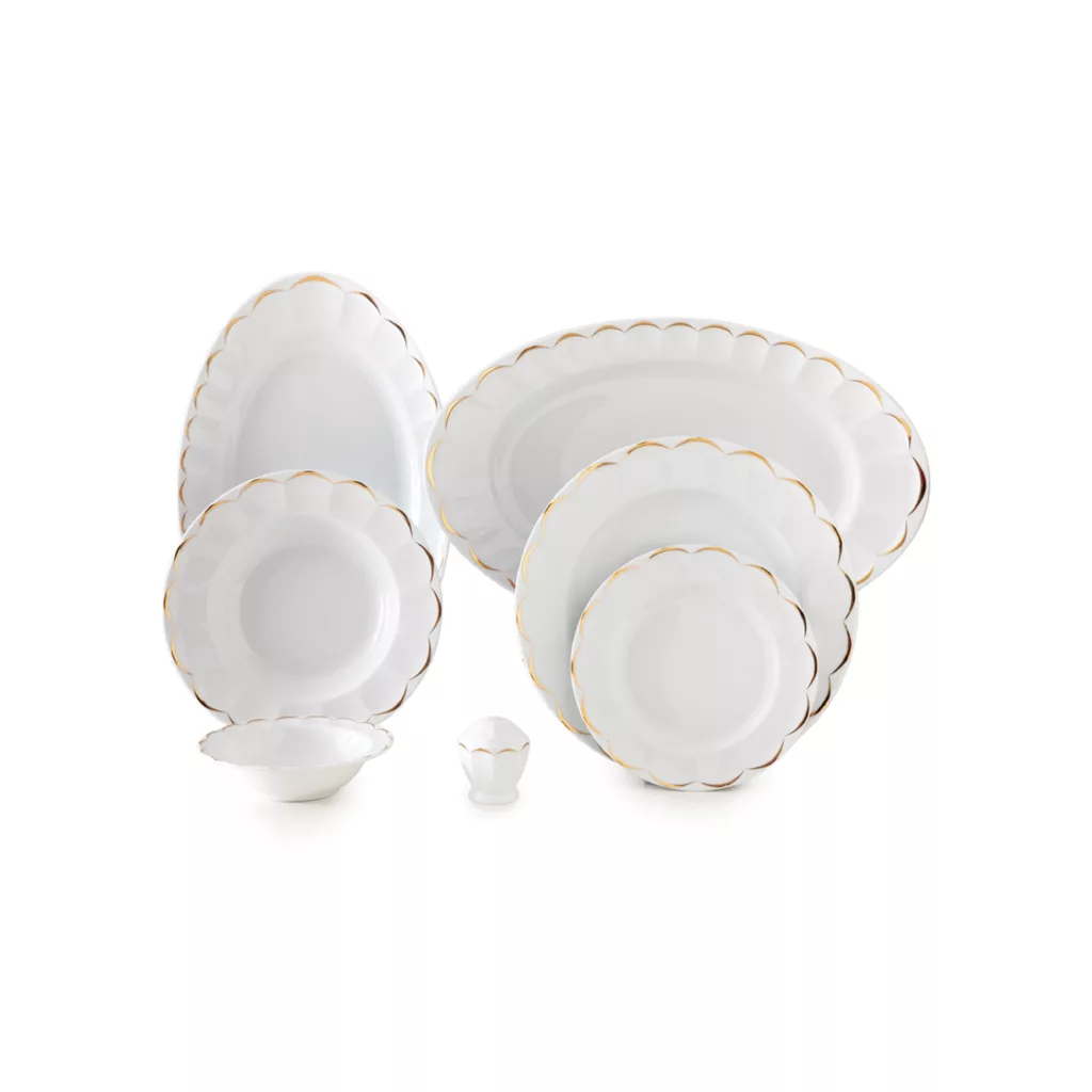 سرویس غذاخوری 29 پارچه چینی زرین ایران سری نئو کلاسیک مدل نارسیس درجه یک