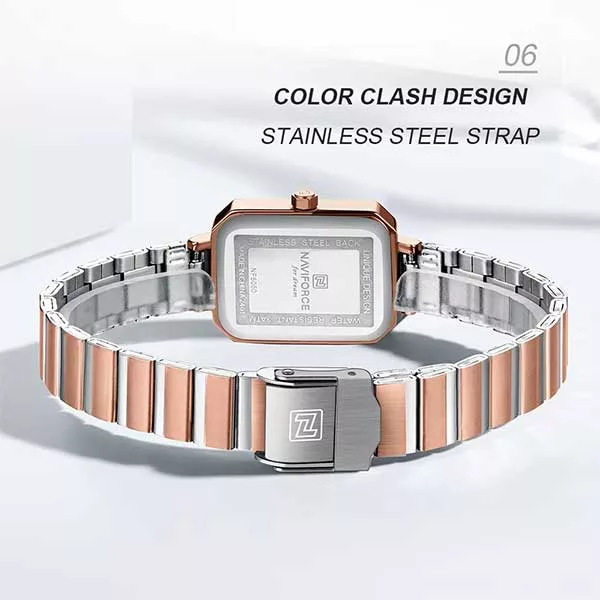 ساعت مچی عقربه‌ای کوارتز زنانه نیوی فورس مدل NF5050RGW