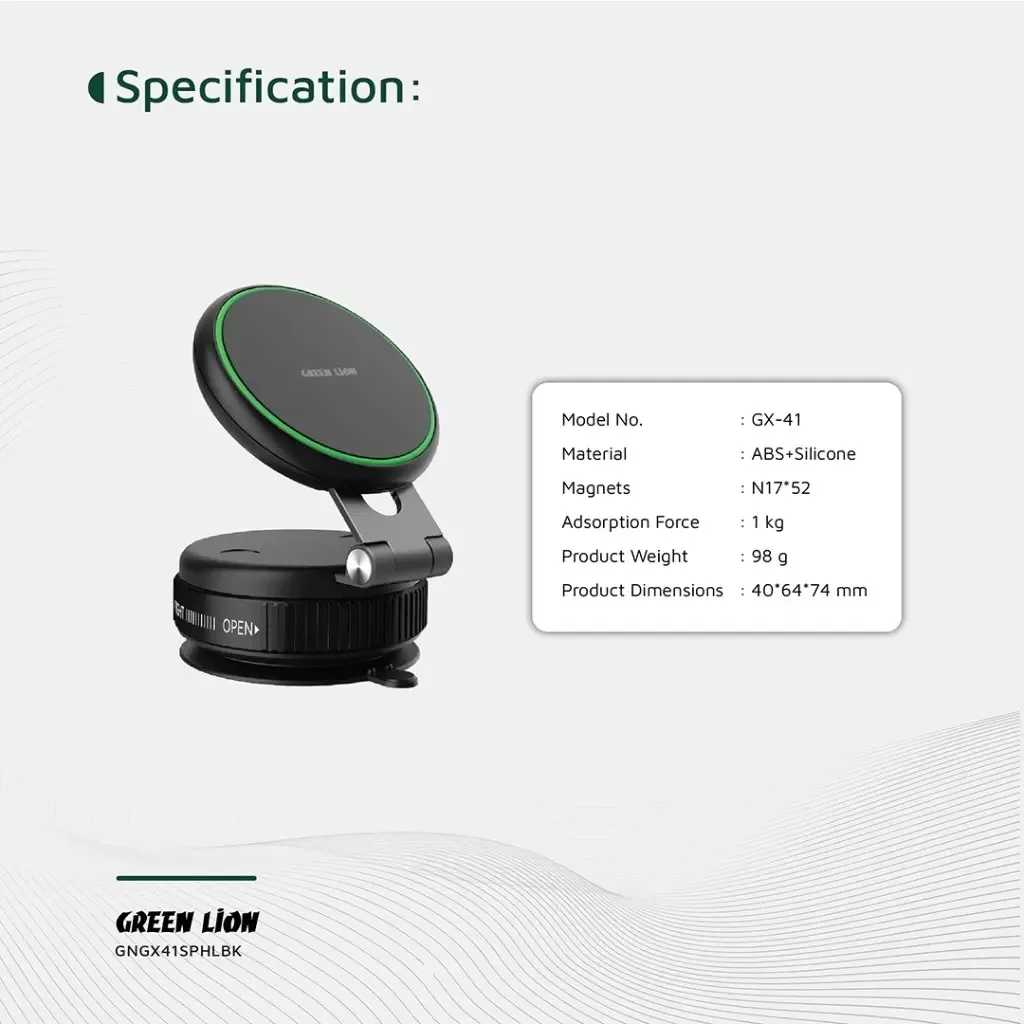 پایه نگهدارنده گوشی موبایل گرین لاین مدل GX-41 SUCTION