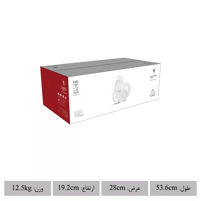 سرویس غذاخوری 28 پارچه 6 نفر چینی زرین ایران مدل Silver Liner Top Grade