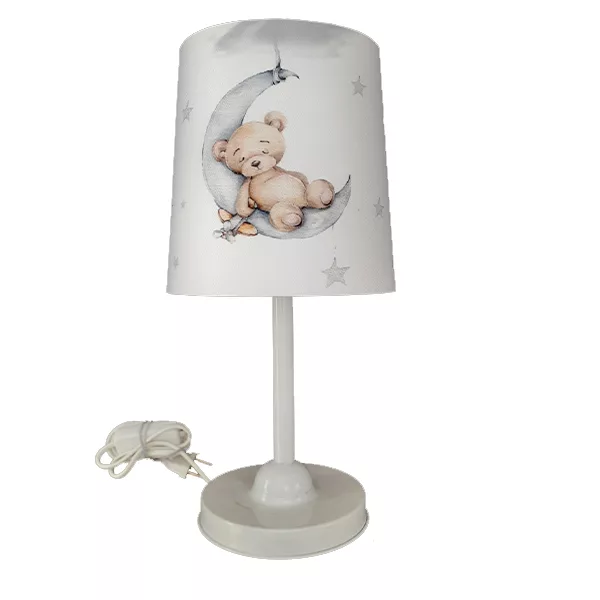 لوستر و آباژور کودک مدل خرس کد 40225 به همراه چراغ خواب و ساعت مجموعه 4 عددی