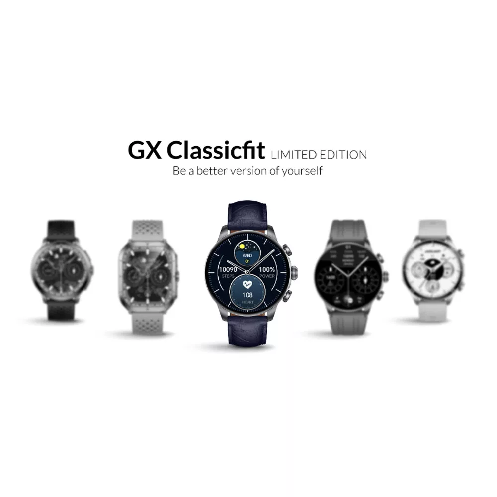 ساعت هوشمند 47 میلی متری گلوریمی مدل GX CLASSICFIT (LIMITED EDITION) بند چرمی