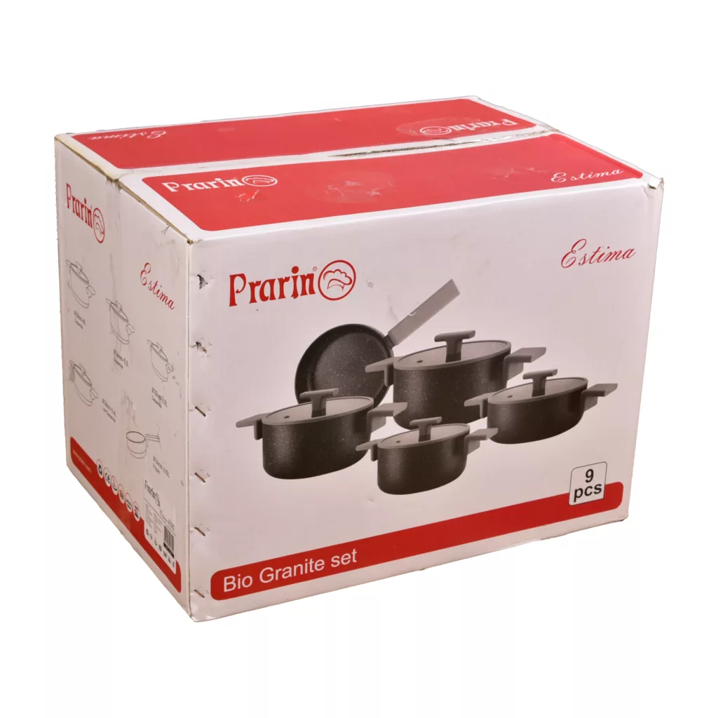 سرویس قابلمه و تابه گرانیتی 9 پارچه پرارین مدل ESTIMA کد 4325