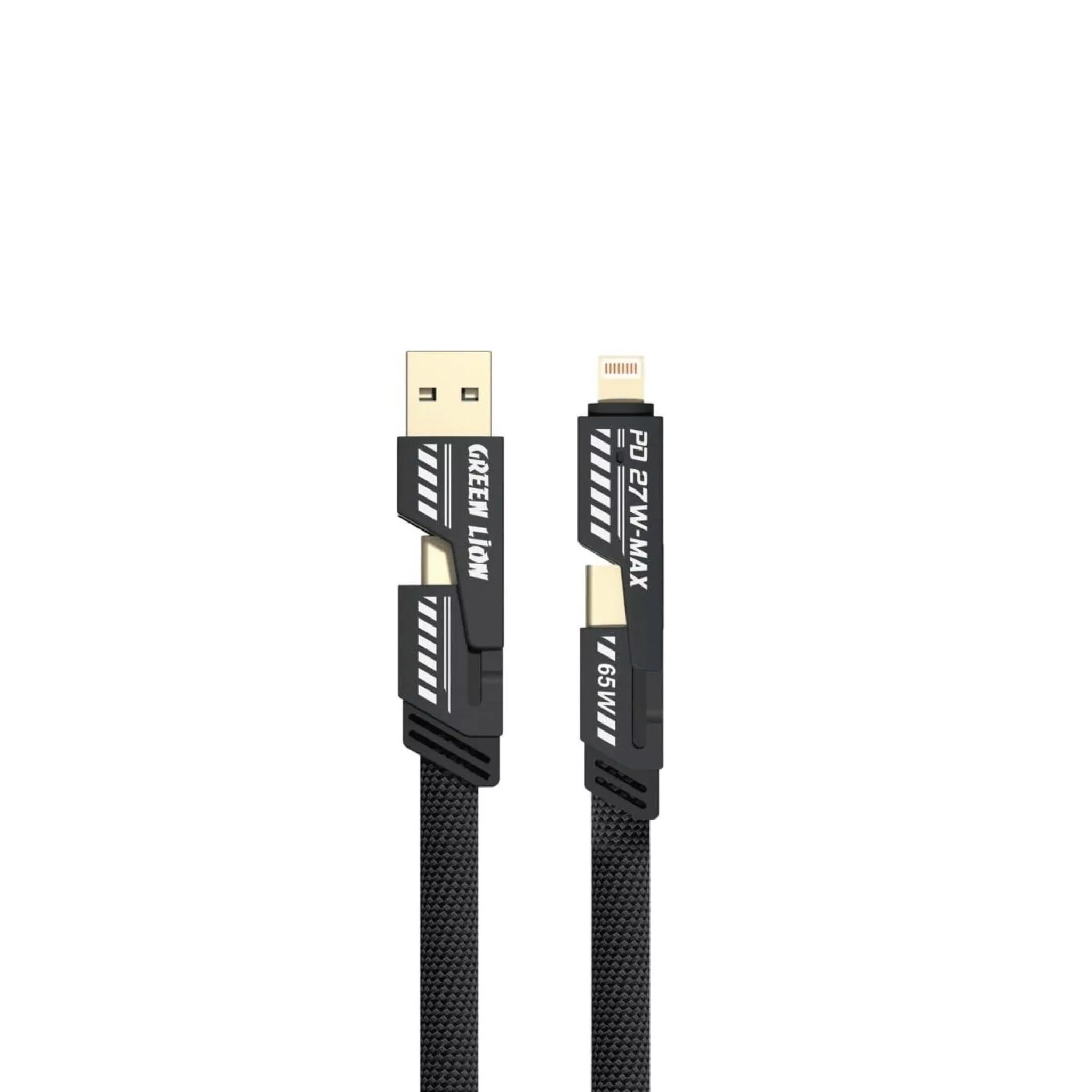 کابل تبدیل USB/USB-C به USB-C/لایتنینگ گرین لاین مدل 2 in 2 Braided طول 1.2 متر