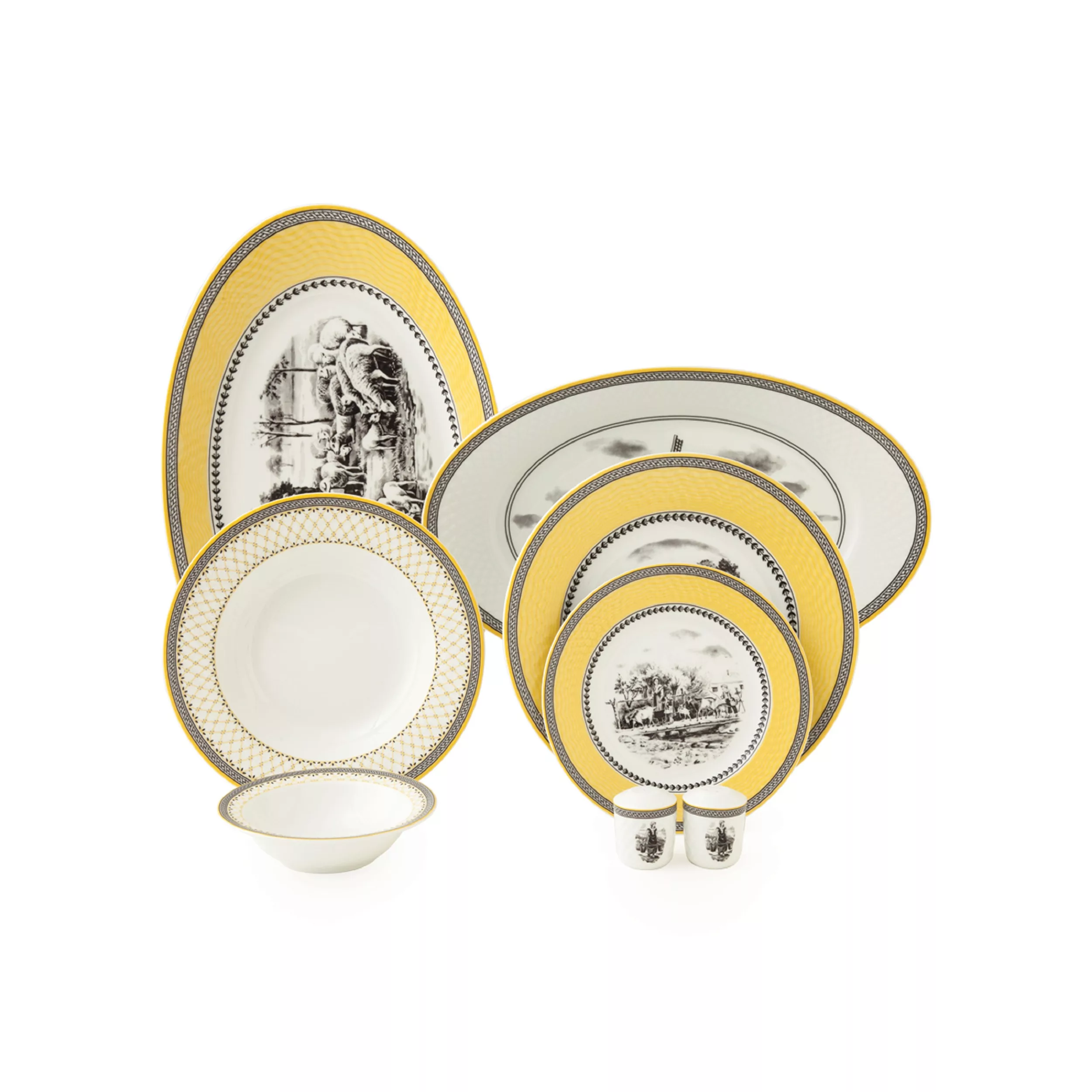 سرویس غذاخوری 28 پارچه 6 نفر چینی زرین ایران مدل رادیانس ویلیج درجه 3