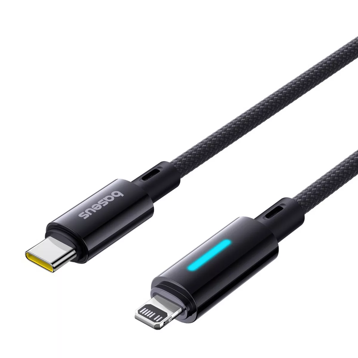کابل تبدیل USB-C به لایتنینگ بیسوس مدل Lit Button-Control 20W طول 2 متر