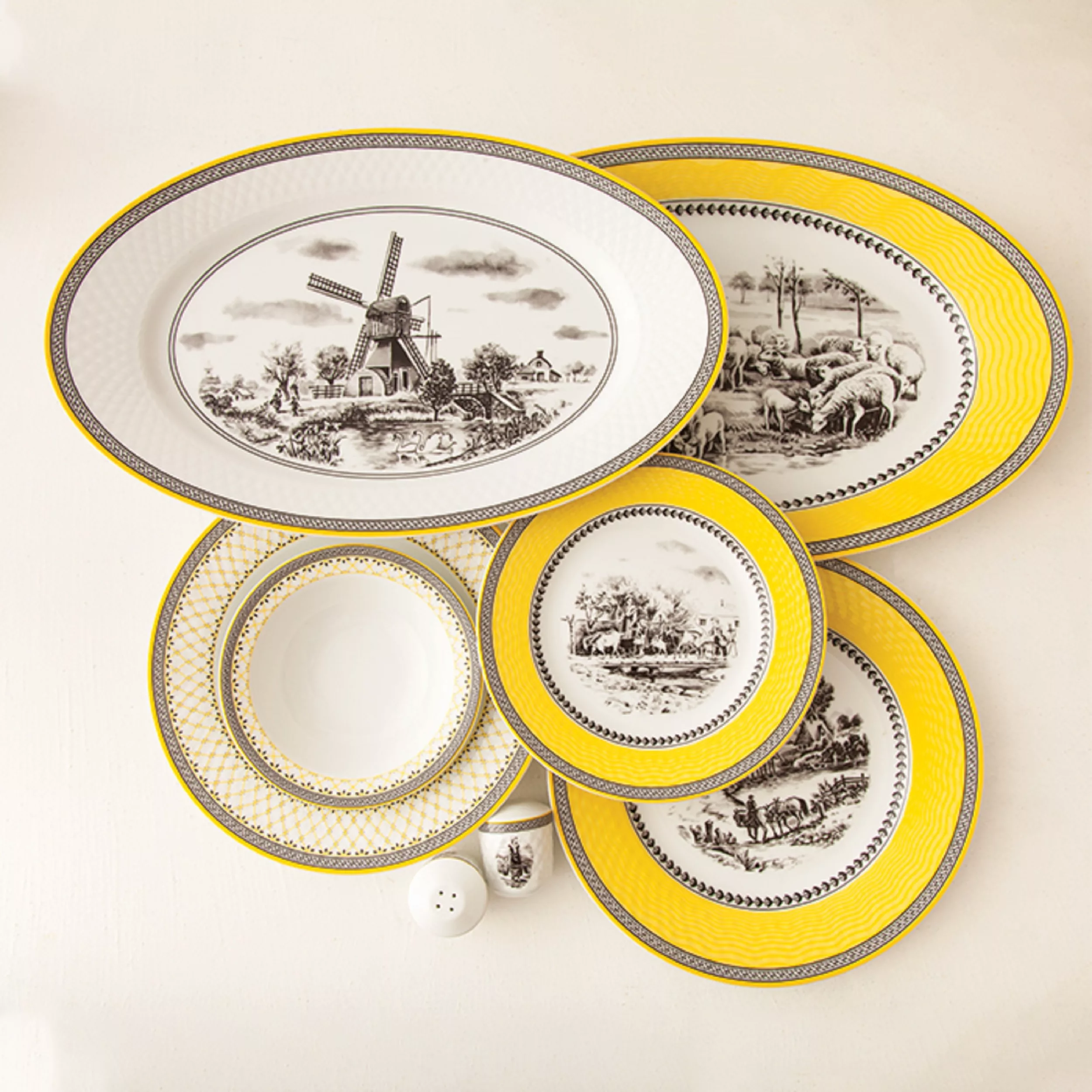 سرویس غذاخوری 28 پارچه 6 نفر چینی زرین ایران مدل رادیانس ویلیج درجه 3