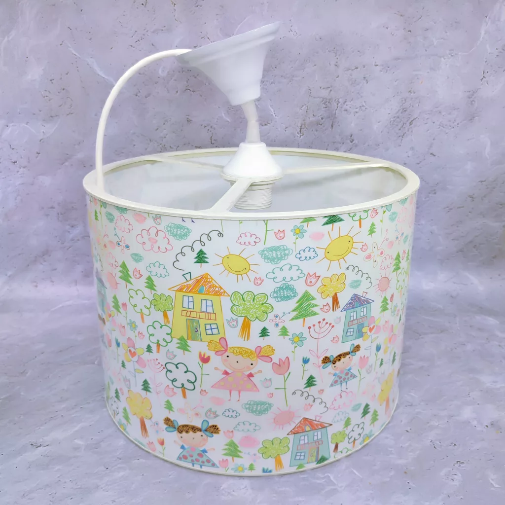 لوستر کودک مدل نقاشی دختر و جنگل