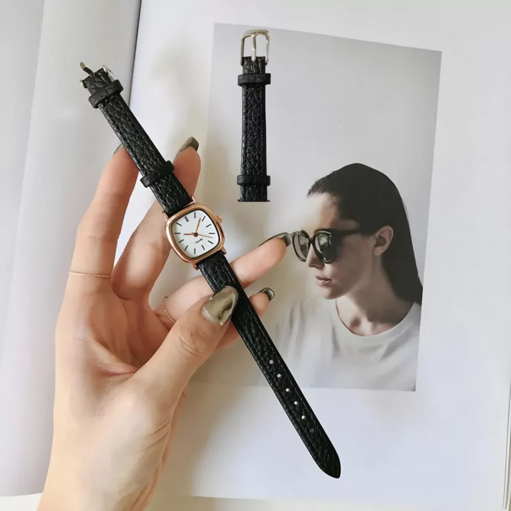 ساعت مچی عقربه ای زنانه مدل کلاسیک بند چرم کد 4