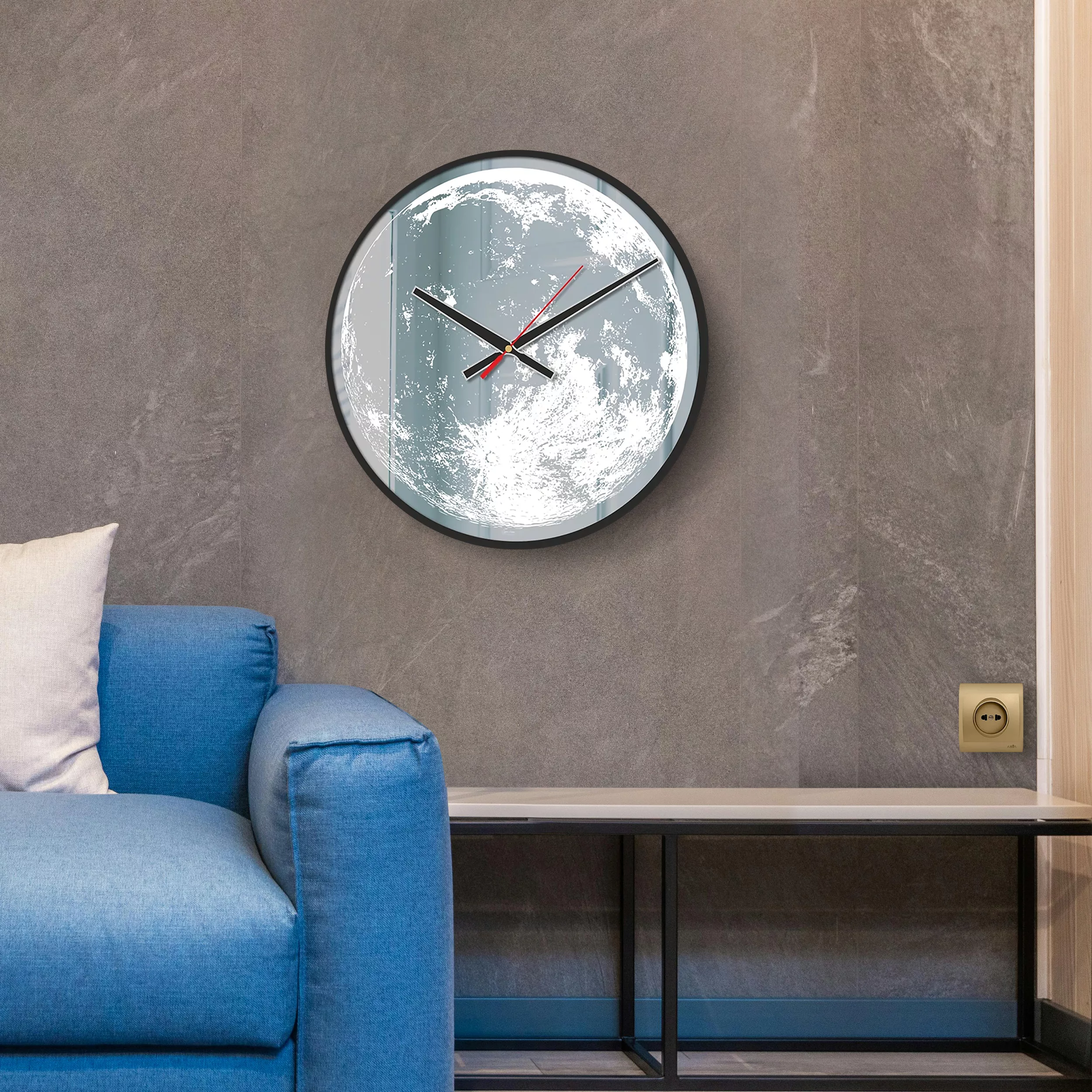 ساعت دیواری سایان هوم مدل ساعت آینه ای طرح ماه G45