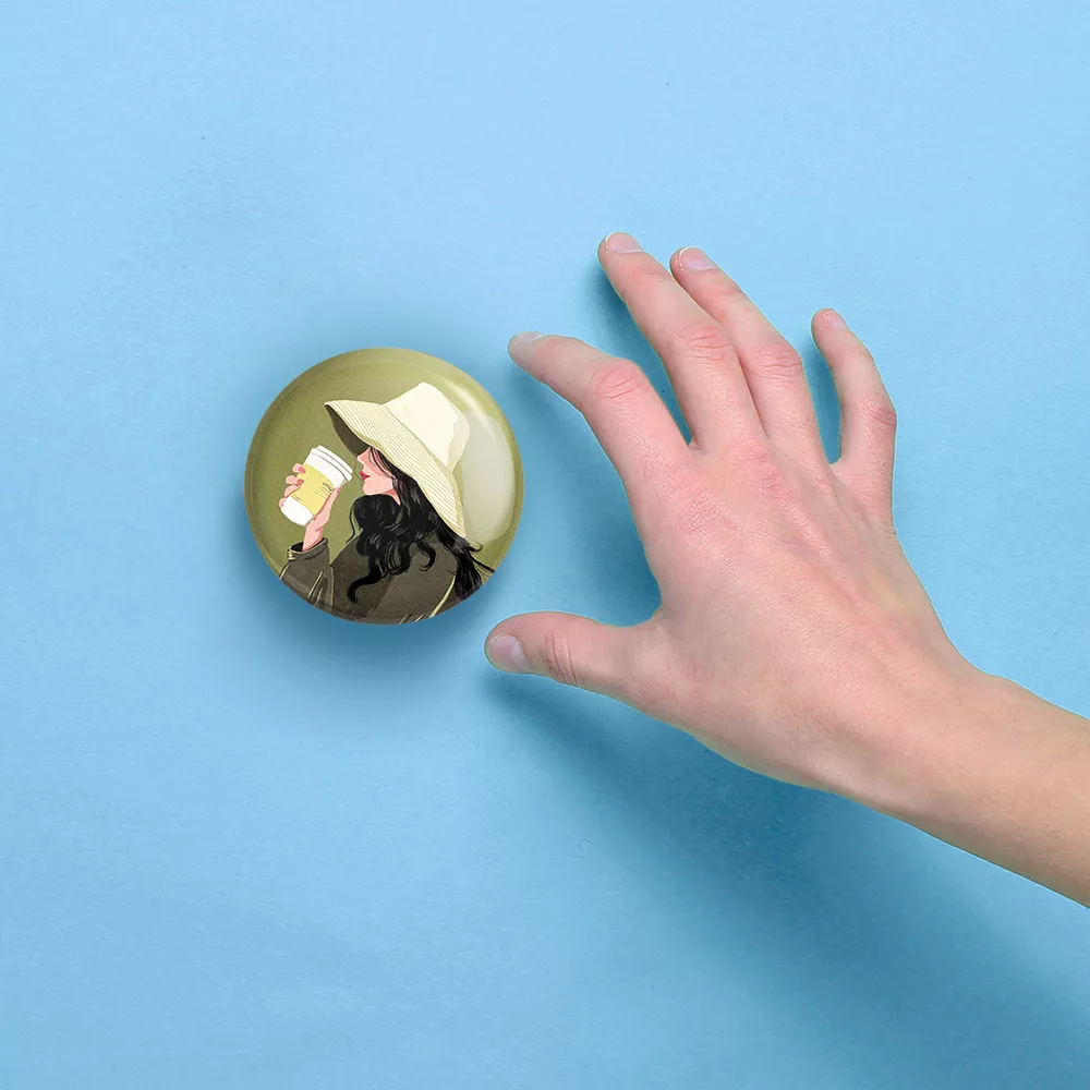 آینه جیبی خندالو مدل مینیمال دخترانه کد 28697