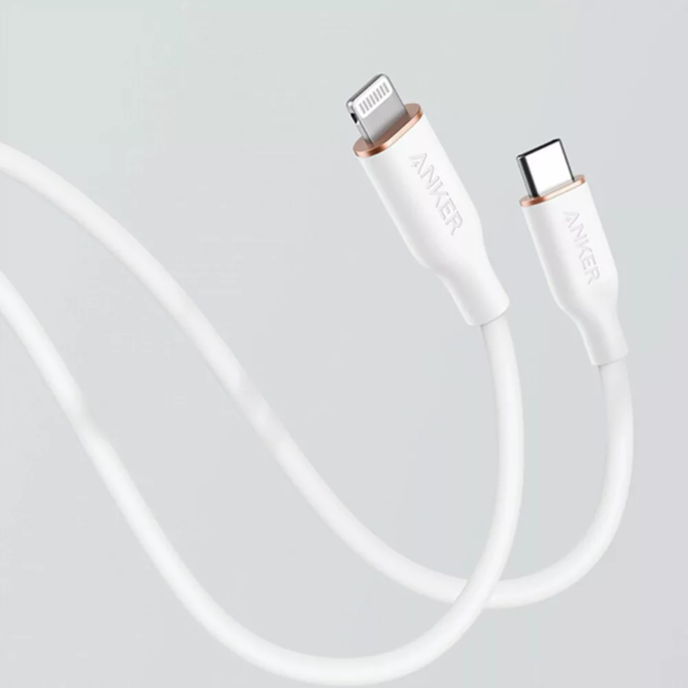 کابل تبدیل USB-C به لایتنینگ انکر مدل Powerline III Flow A8663 طول 1.8 متر