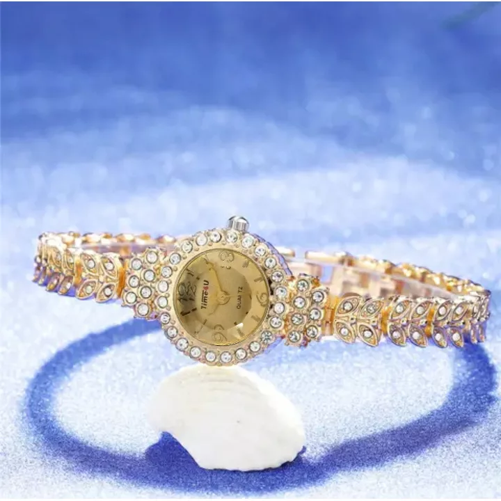 ساعت مچی عقربه ای زنانه مدل گندم نگینی کد 23