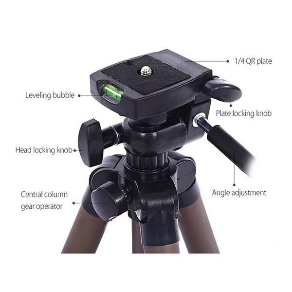 سه پایه نگهدارنده گوشی موبایل ویفنگ مدل WT-3130 به همراه گیره نگهدارنده موبایل