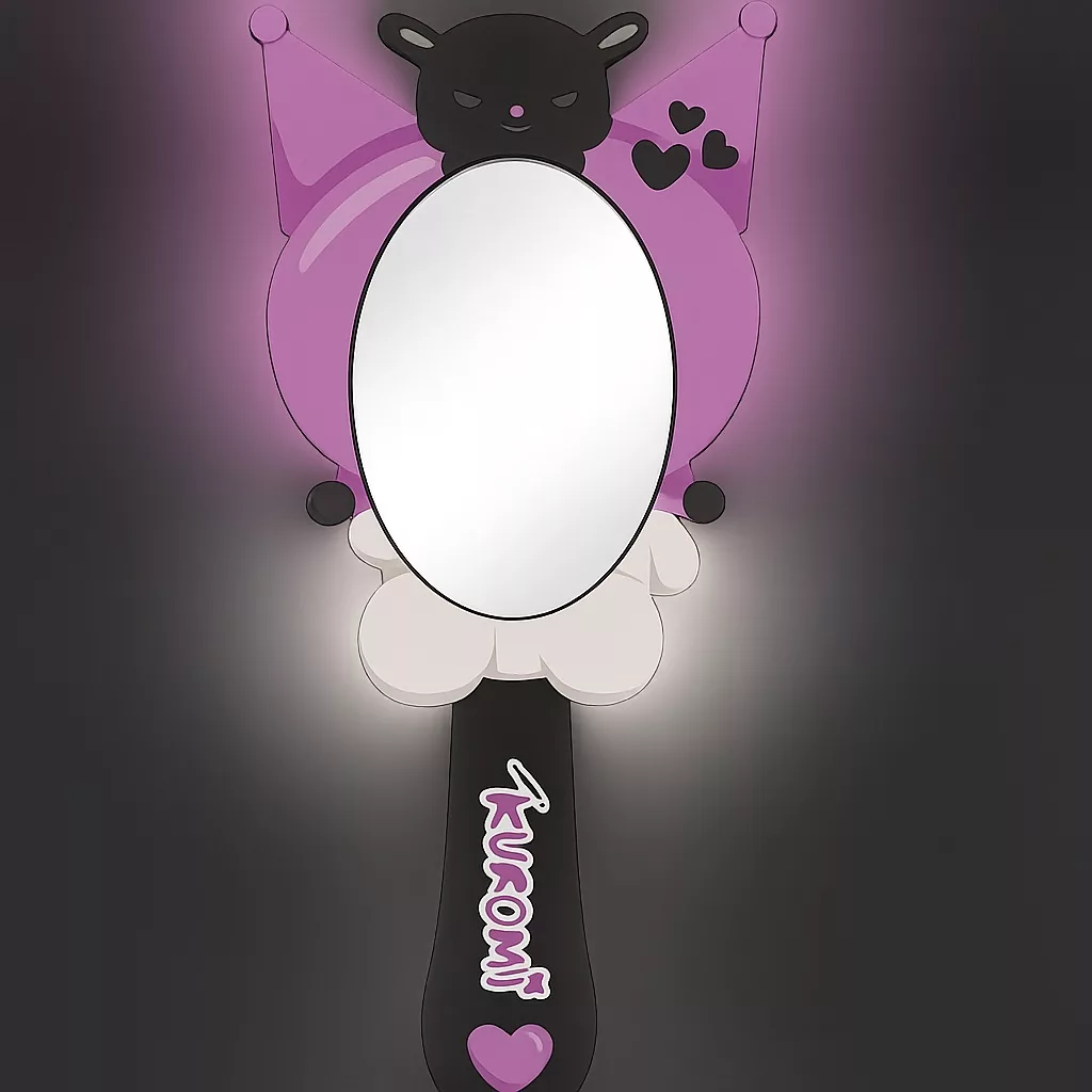 آینه آرایشی دسته دار مدل کرومی کد 10