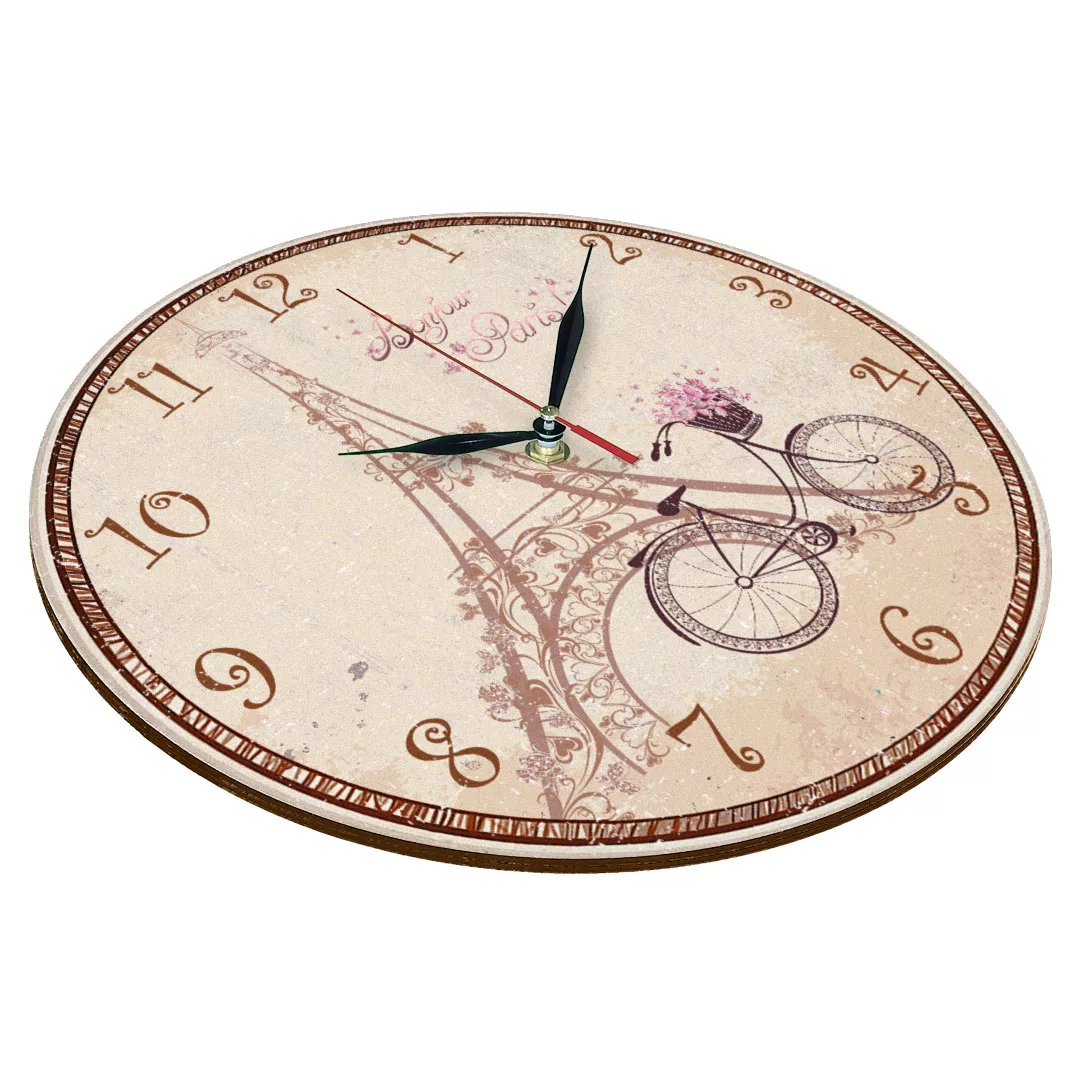 ساعت دیواری طرح دوچرخه و برج ایفل پاریس کد 1337