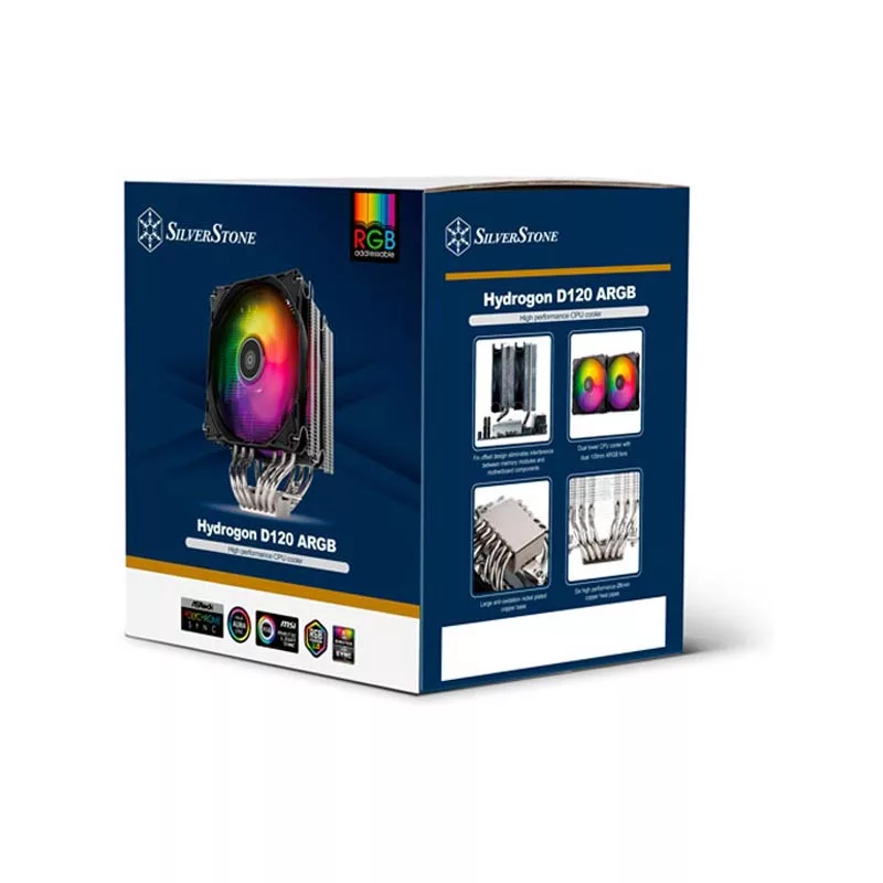 خنک کننده پردازنده سیلوراستون مدل Hydrogon D120W ARGB