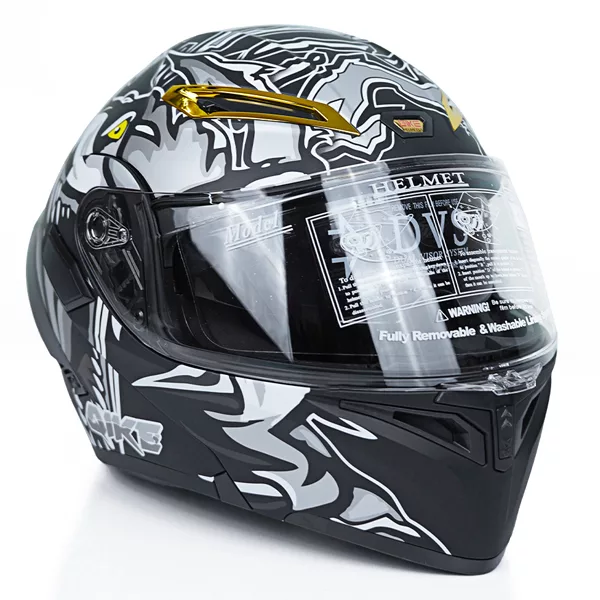 کلاه کاسکت کایک مدل فک متحرک عینکدار کد Grey_Tyrannosaurus_Rex