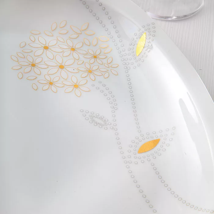 سرویس غذاخوری27 پارچه کواترو چینی زرین ایران مدل گلدن لوتوس درجه یک