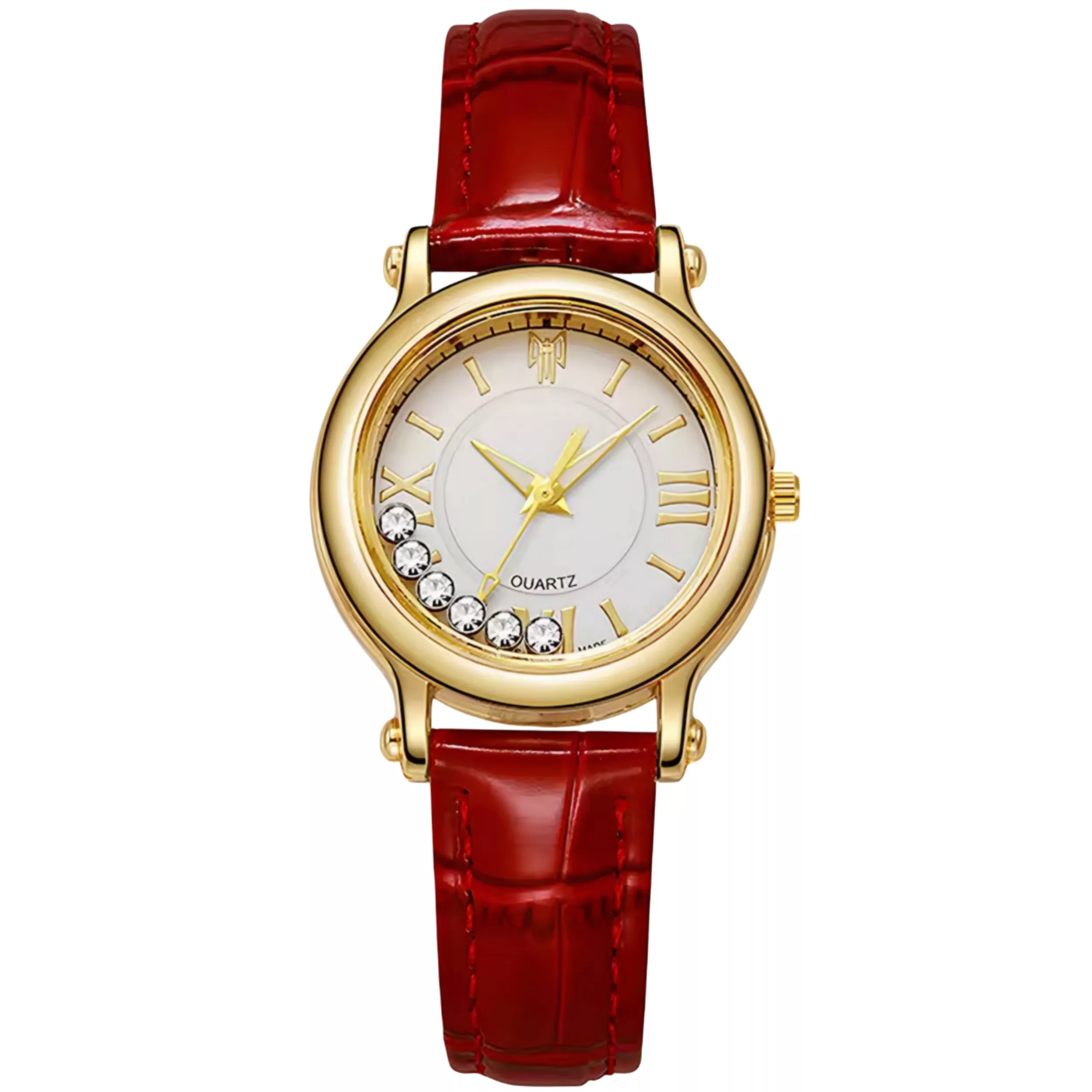 ساعت مچی عقربه ای زنانه مدل کوارتز کلاسیک بند چرم صفحه شنی کد ۲