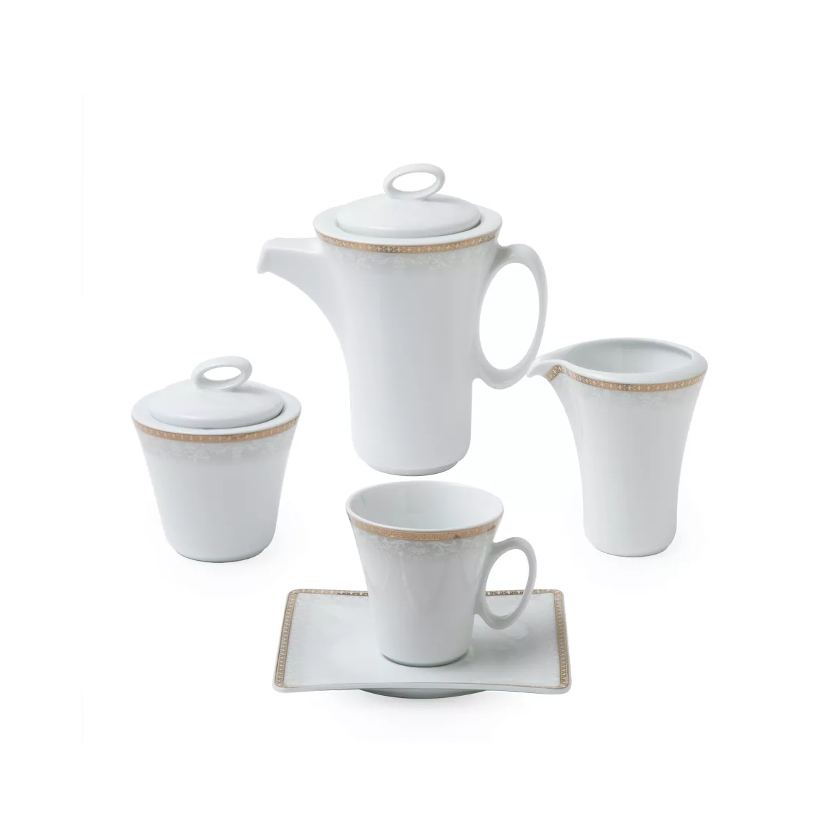 سرویس غذاخوری 97 پارچه چینی زرین ایران سری وینچی الیسه مدل ریوا درجه یک