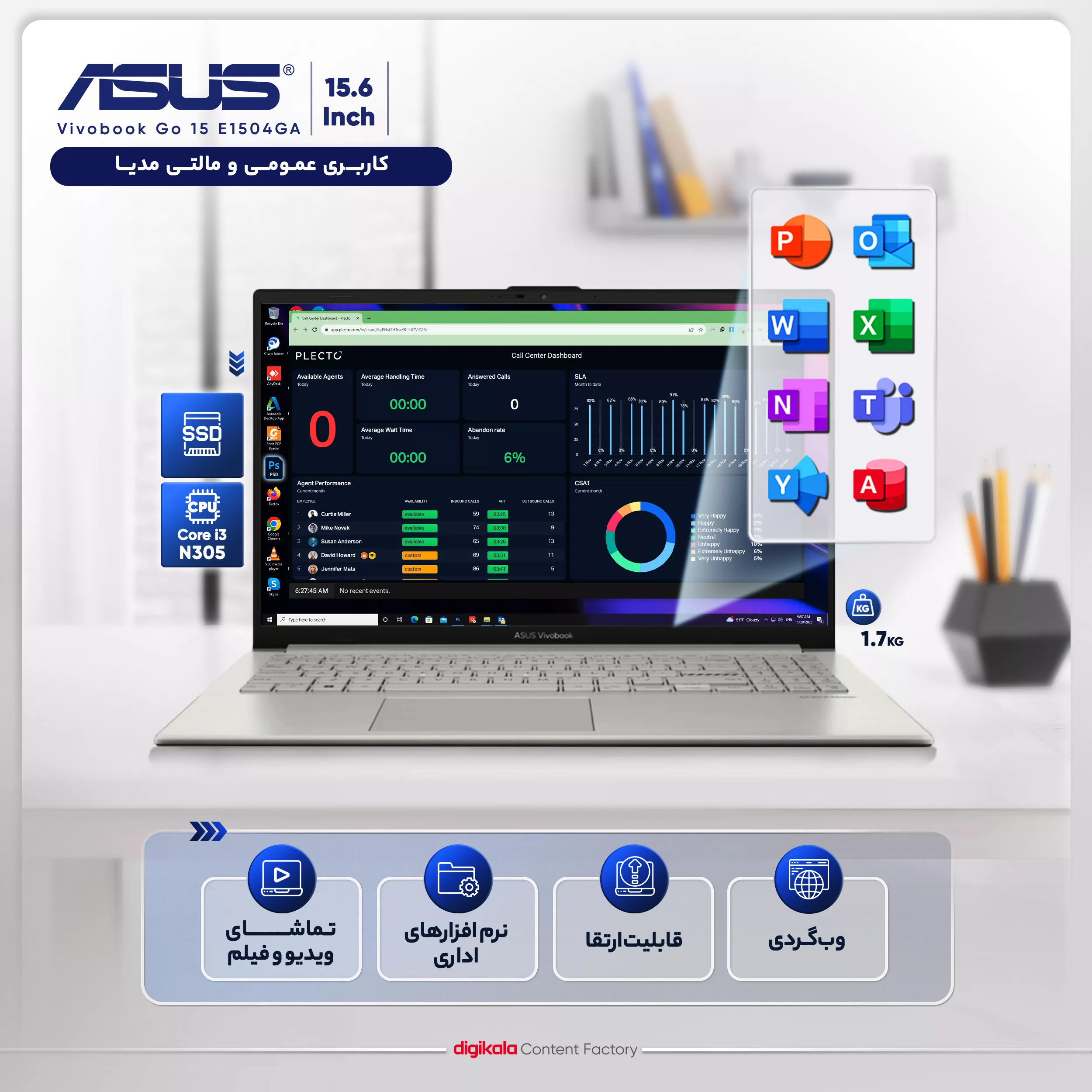 لپ تاپ 15.6 اینچی ایسوس مدل Vivobook 15 X1504VA-NJ816-i3 1315U 8GB 512SSD IPS - کاستوم شده