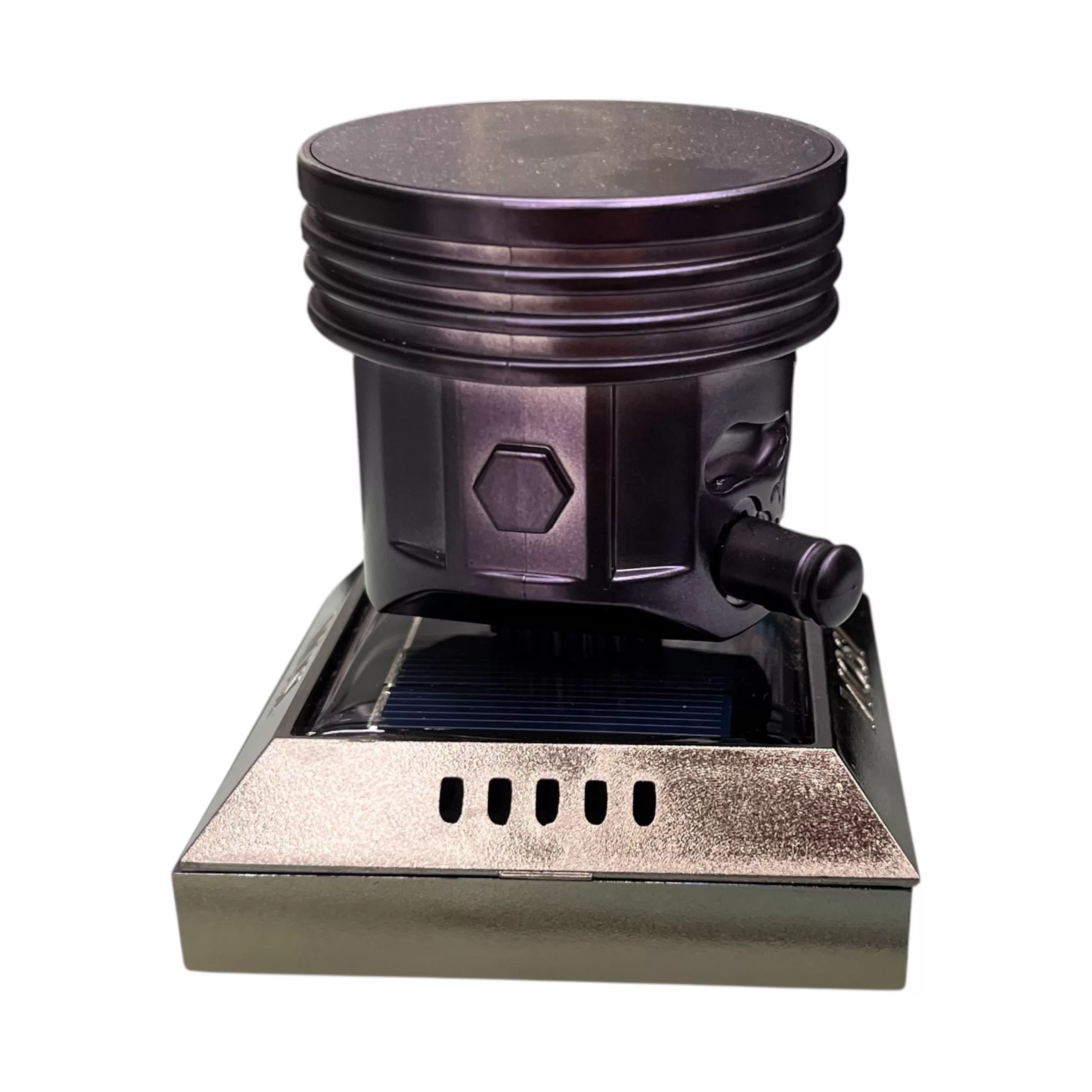 خوشبو کننده رو داشبوردی خودرو مسی مدل سولار چرخشی طرح پیستون خودرو  کد BLE-BLK