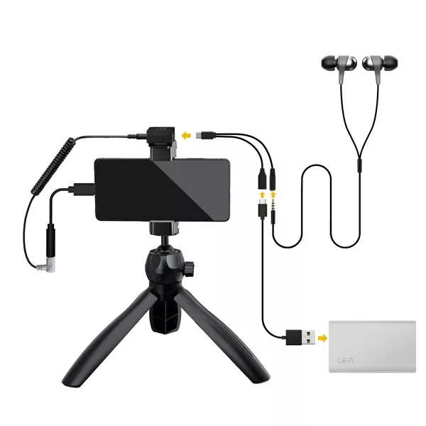 مبدل USB-C به AUX / USB-C مدل 2in1