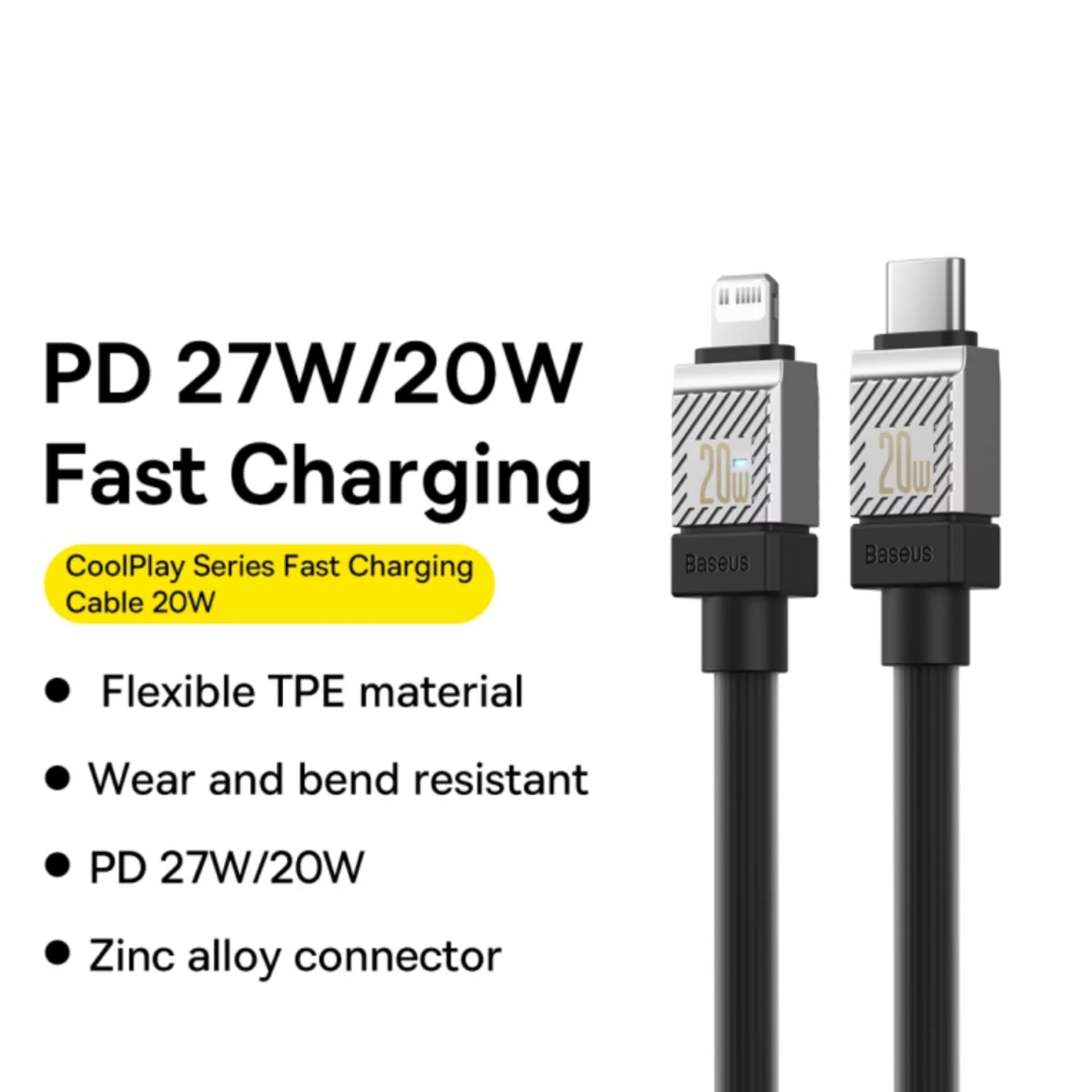 کابل تبدیل USB-C به لایتنینگ باسئوس مدل Coolplay Series طول 1 متر