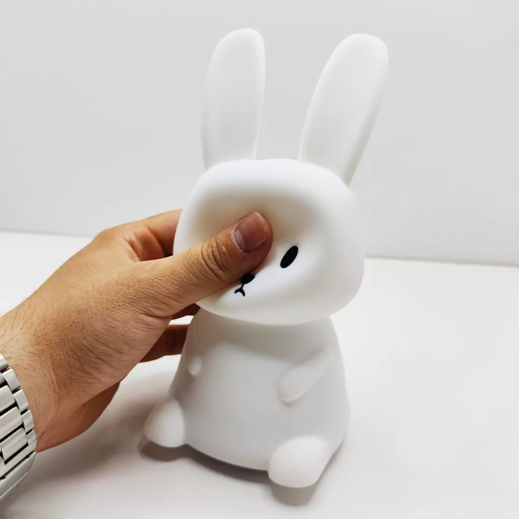 چراغ خواب اتاق کودک مدل ضربه ایی سیلیکونی طرح خرگوش