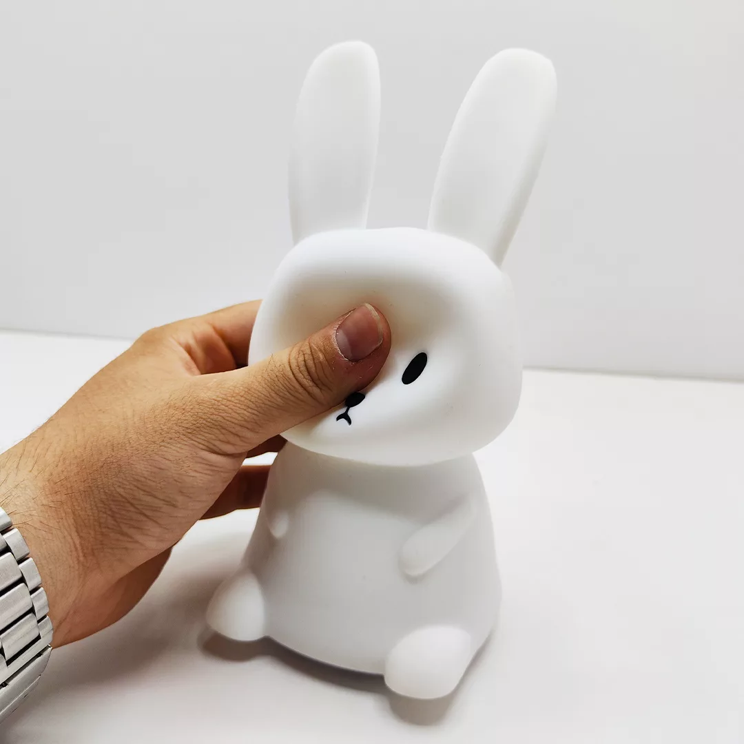 چراغ خواب اتاق کودک مدل ضربه ایی سیلیکونی طرح خرگوش