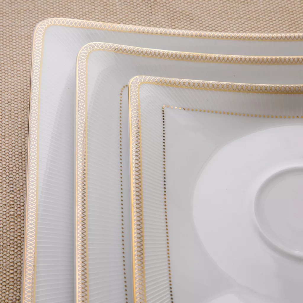 سرویس غذاخوری 30 پارچه چینی زرین ایران سری وینچی مدل سپینود درجه عالی