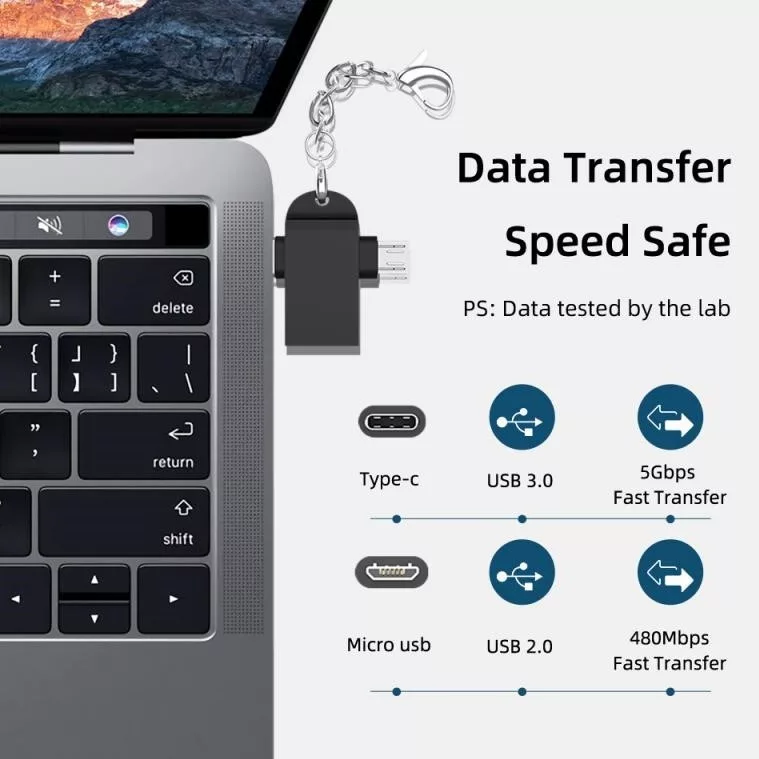مبدل OTG USB 3.0 به USB-C / microUSB کد PM-ACM