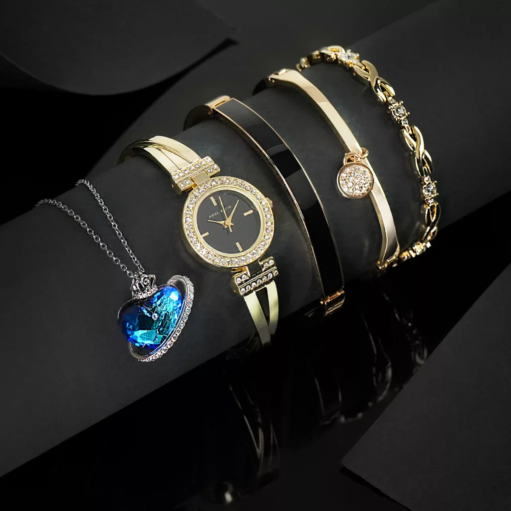 ست ساعت مچی عقربه‌ای و دستبند کوارتز زنانه آنه کلین مدل ak/2238_Senator edition به همراه گردنبند