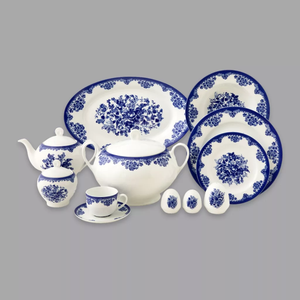 سرویس غذاخوری 102 پارچه 12 نفر چینی زرین ایران مدل فلورانس سری ایتالیا اف درجه یک