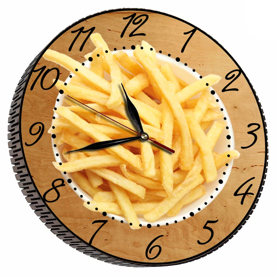 ساعت دیواری مدل سیب‌زمینی سرخ‌کرده