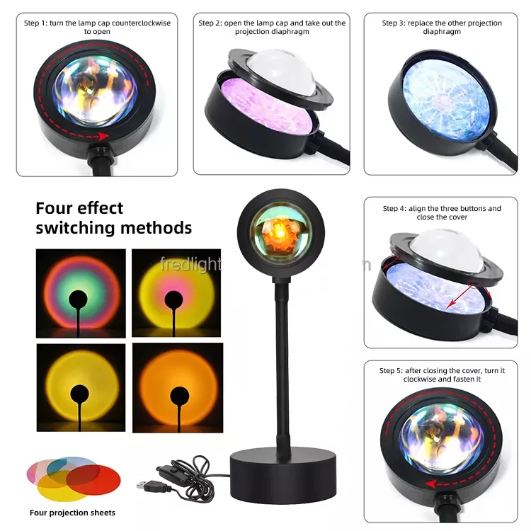 نور ثابت ال ای دی مدل Sunsety Lamp RGB