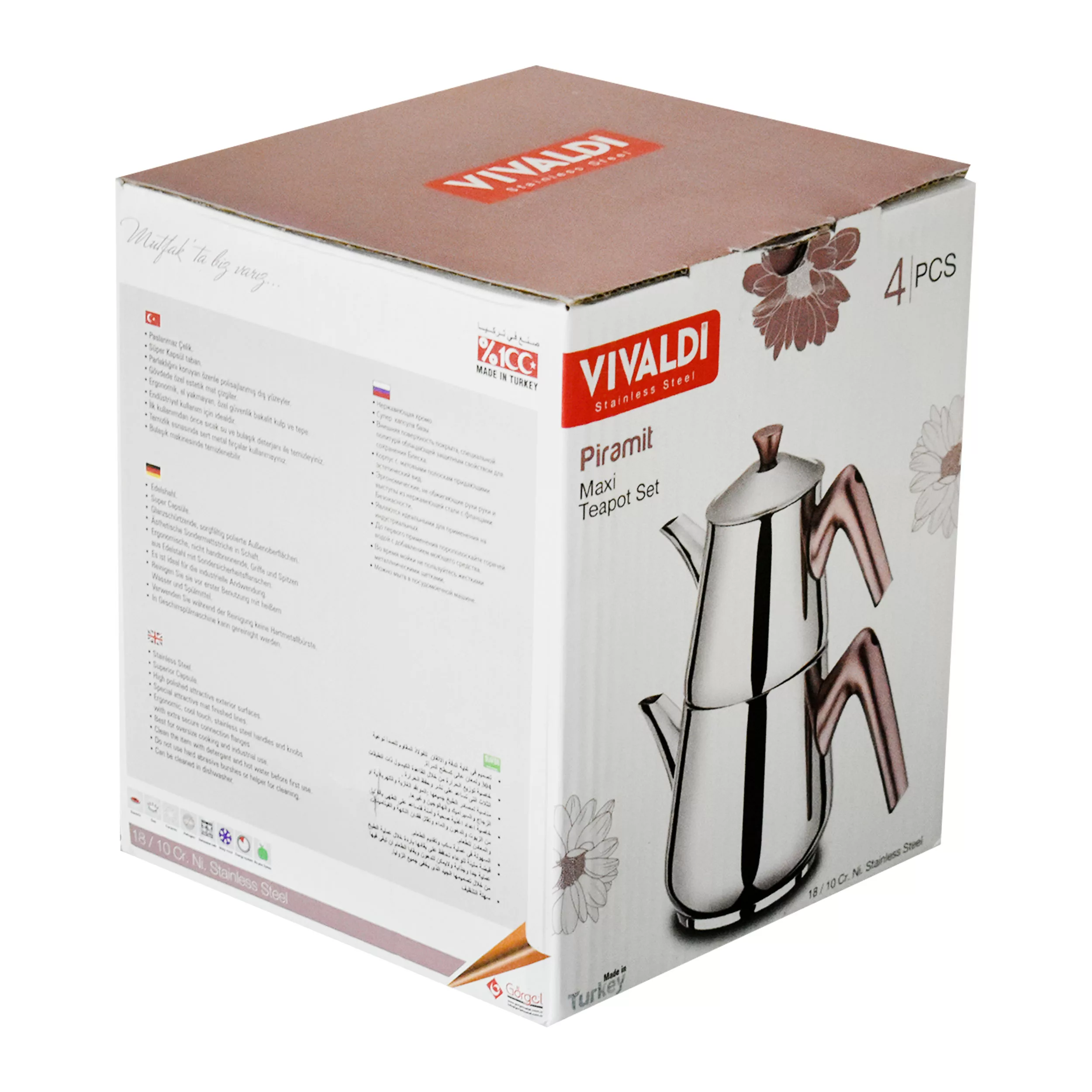 ست کتری و قوری ویوالدی مدل Piramit