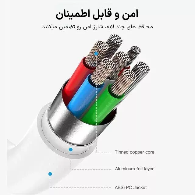 کابل USB-C مدل qualcomm quick charge طول 1 متر