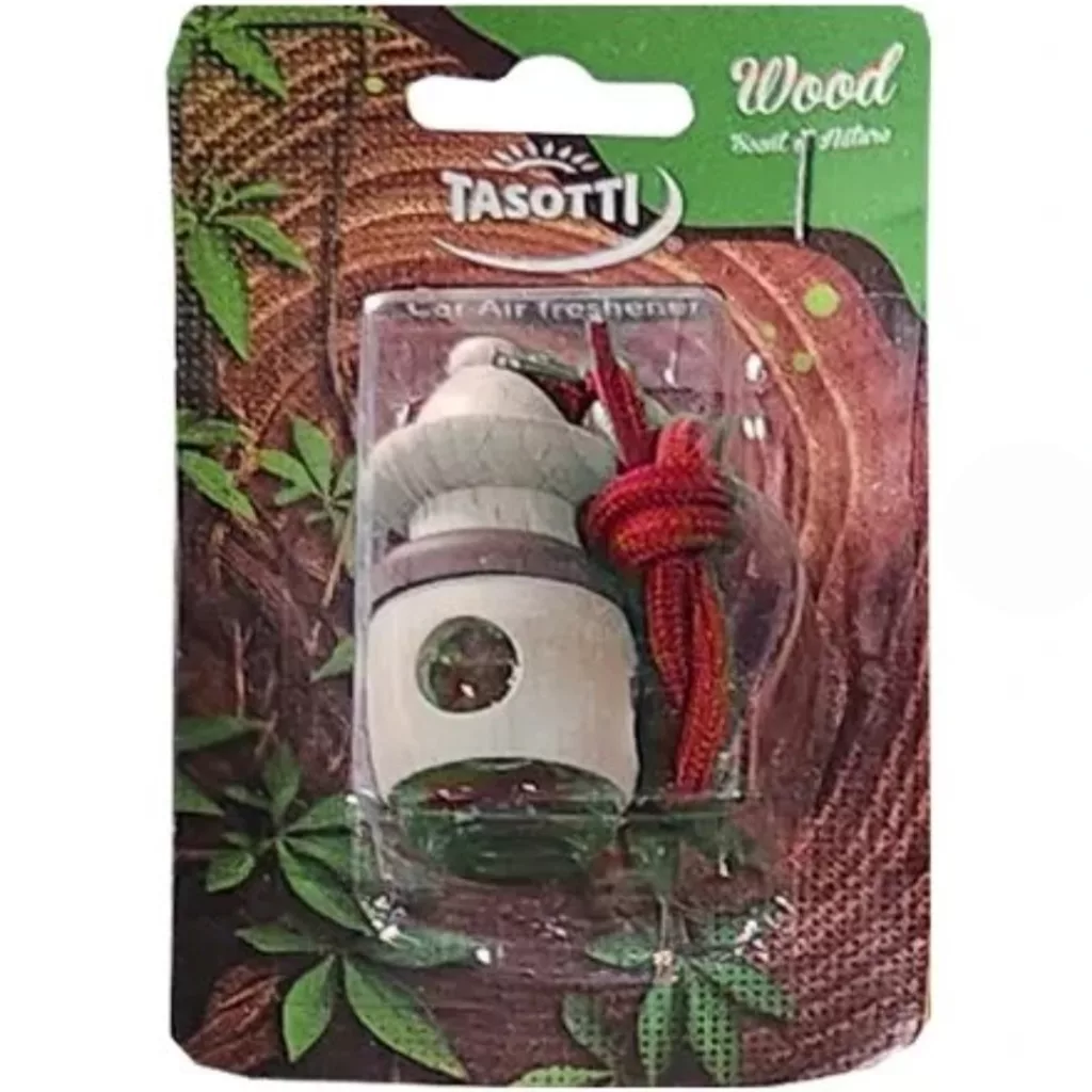 خوشبوکننده خودرو تاسوتی مدل فانوس با رایحه چوب حجم 7 میلی‌لیتر