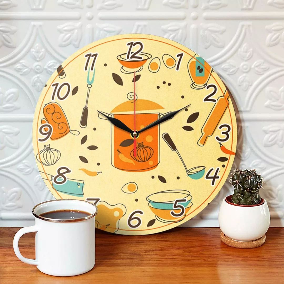 ساعت دیواری طرح لوازم آشپزخانه کد 1405