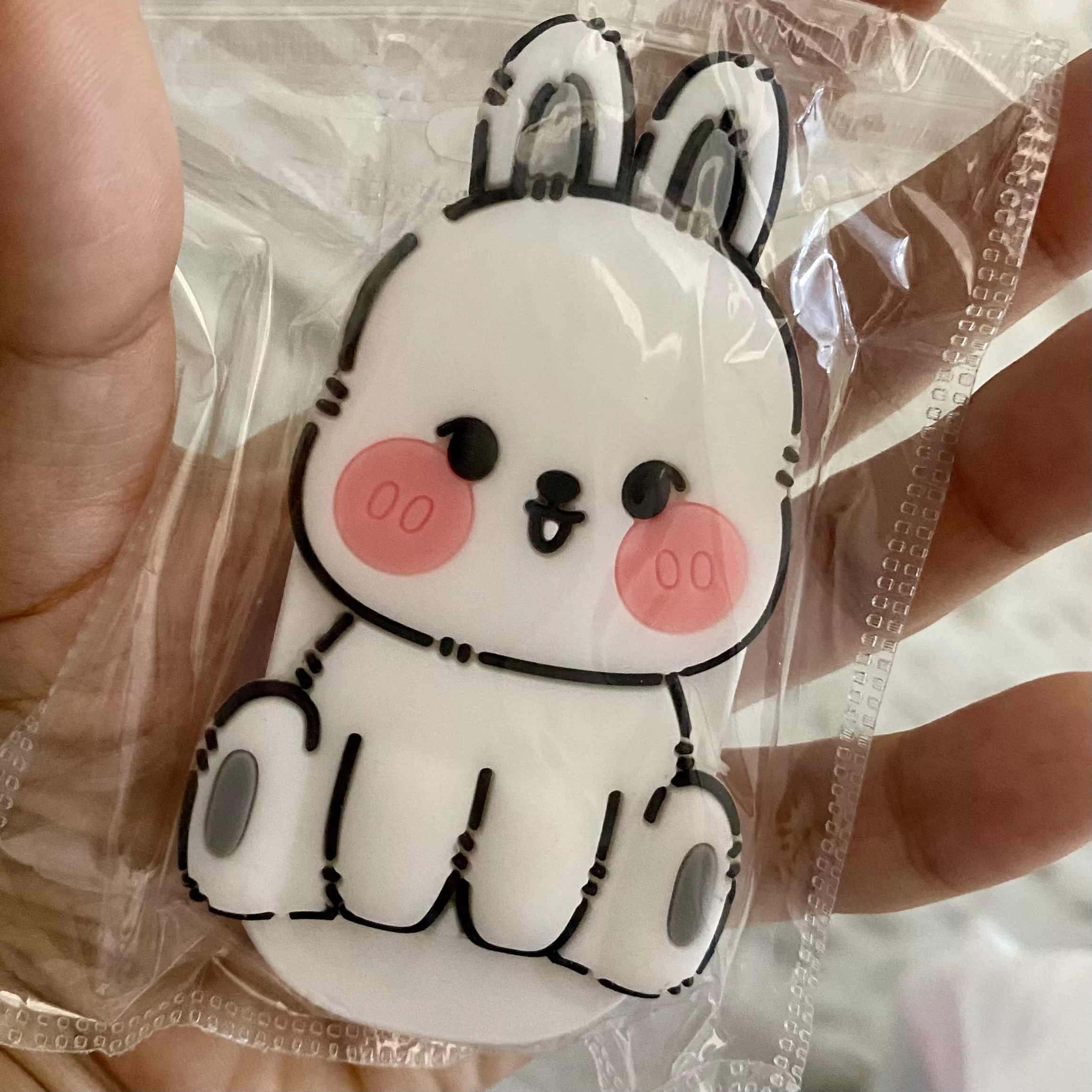 پایه نگهدارنده گوشی موبایل پاپ سوکت مدل سیلیکونی فانتزی طرح خرگوش