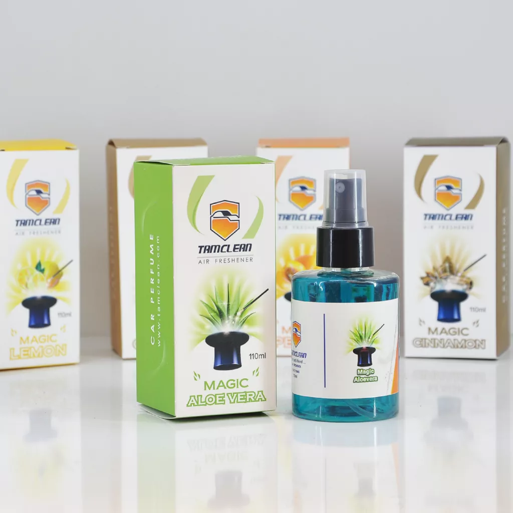اسپری خوشبو کننده خودرو تام کلین مدل مجیک آلوئه ورا کد TC-FL110NAS حجم 110 میلی لیتر