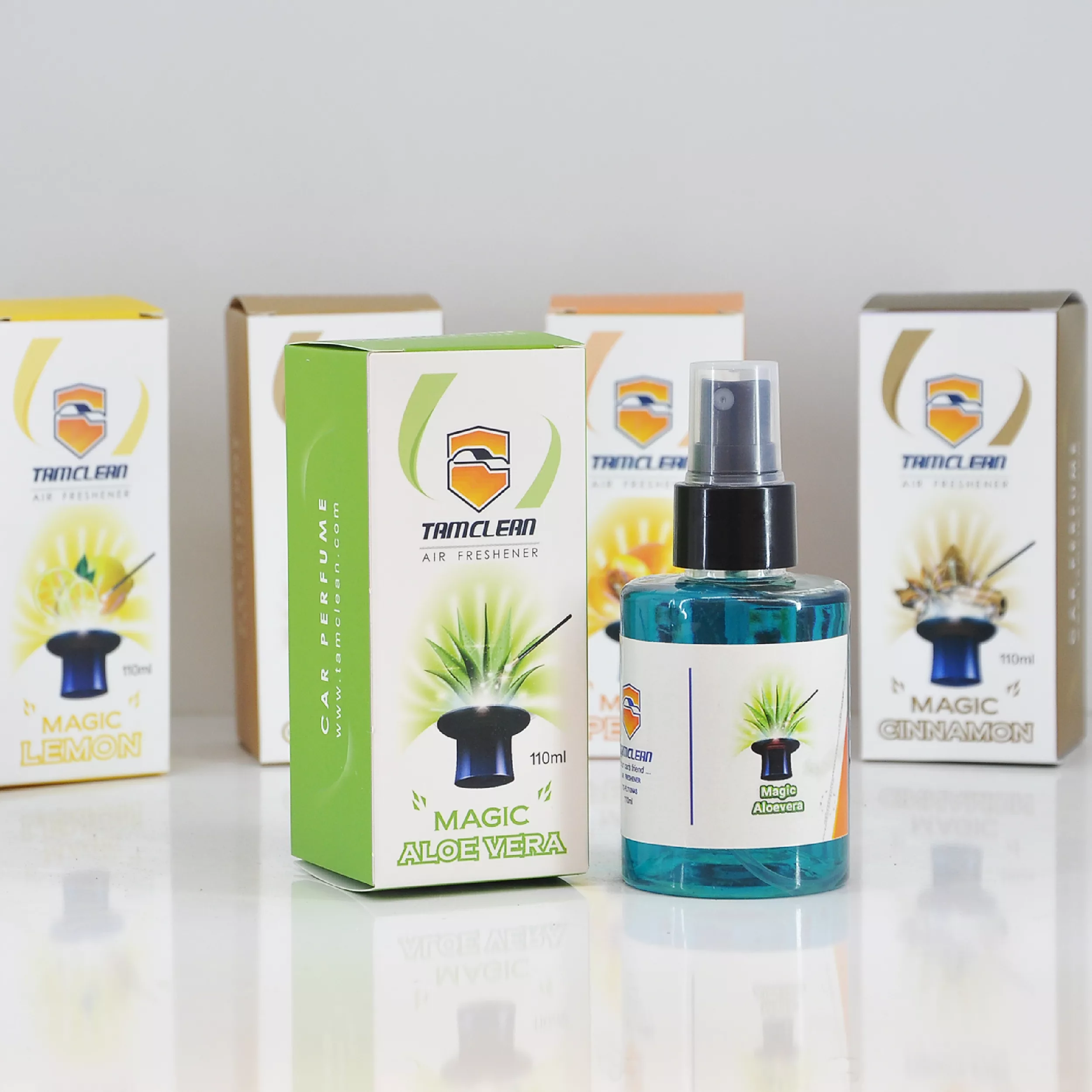 اسپری خوشبو کننده خودرو تام کلین مدل مجیک آلوئه ورا کد TC-FL110NAS حجم 110 میلی لیتر