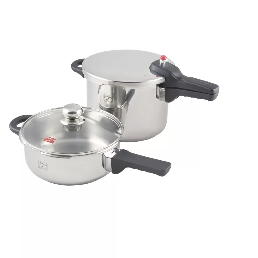 زودپز دوقلو پارس استیل مدل کف سه لایه گنجایش  6 و 3 ليتر