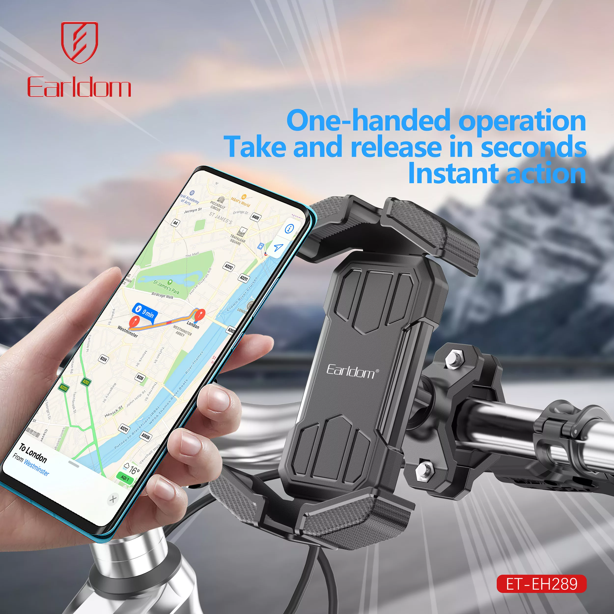 پایه نگهدارنده گوشی موبایل ارلدام مدل KNIGHT CYCLING EH289