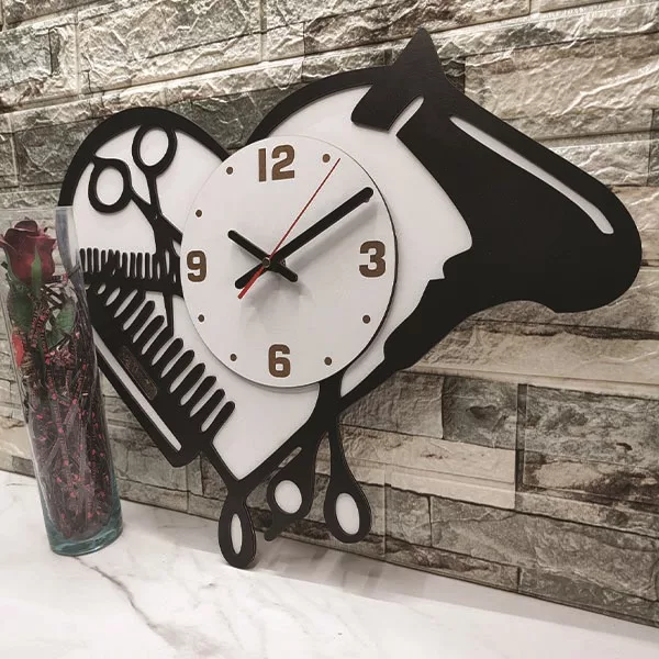 ساعت دیواری آذرلاکچری مدل آرایشگاه کد women08